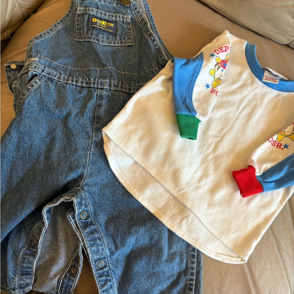 OshKosh B'gosh White and Blue Baby Garment Vintage 1990